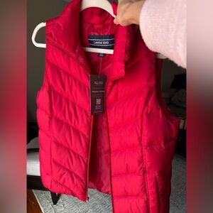 Lands' End Women's Bright Red Packable Puffer Vest